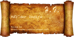 Héder Indira névjegykártya